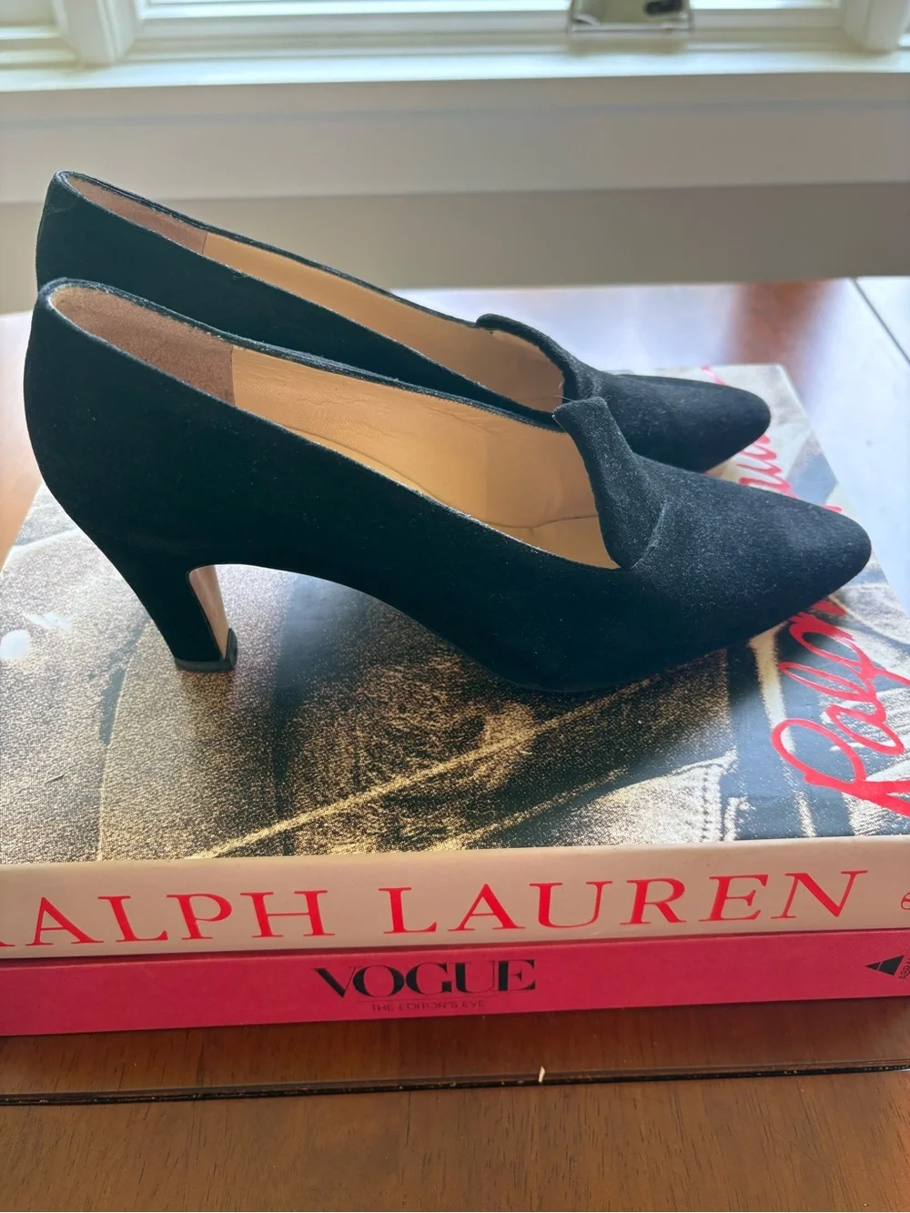 Black Suede Pointed Toe Women's Heels by STUART WEITZMAN
